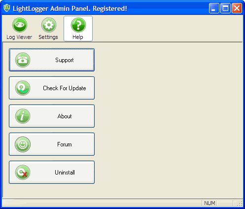 LightLogger Keylogger Hjälpsida