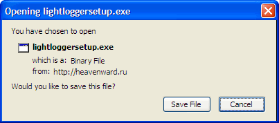LightLogger Keylogger Dialogrutan Spara som